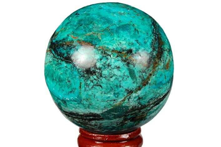 Polished Chrysocolla Sphere - Peru #133750